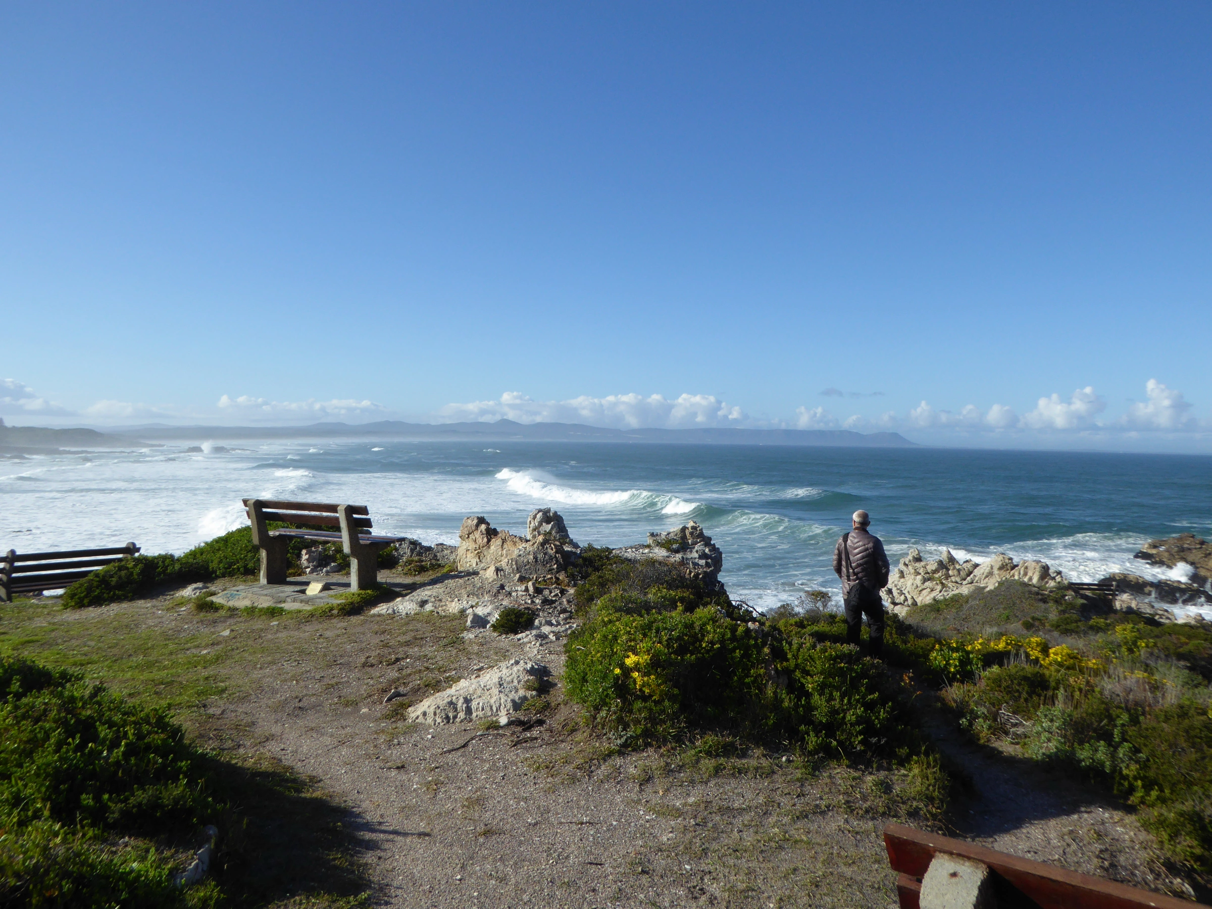 Walker Bay coast near Hermanus, with a coastal path and sea views